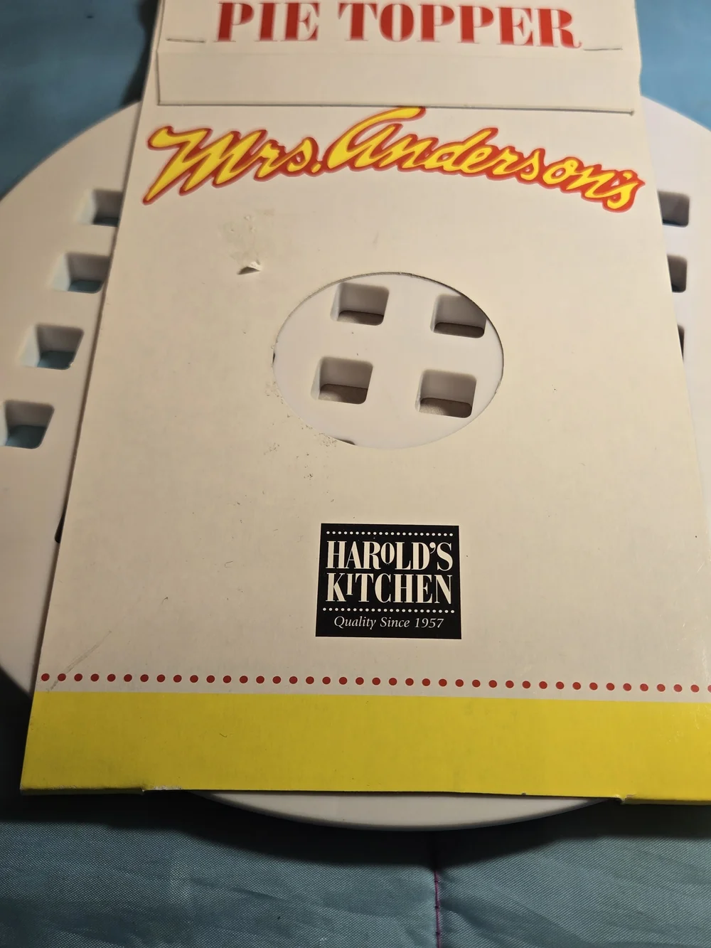 NEW! Vintage Mrs. Anderson’ Pie Topper Cut-Out Baking Tool Box Lattice Design